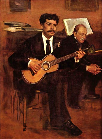 El padre de Degas escuchando a Lorenzo Pagans (1869)