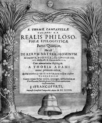 Portada de la edición de 1623 de la Filosofía epilogística, en la que se incluyó La ciudad del Sol